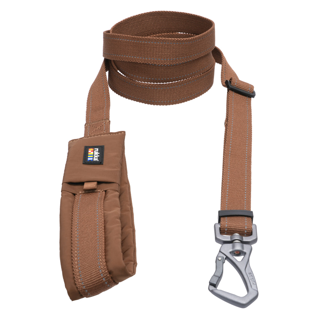 Rukka Pets Puff Leash - konjakinruskea säädettävä koiran talutin
