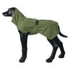 Rukka Pets Ripple Raincoat Dark Olive – sadetakki takaviistosta