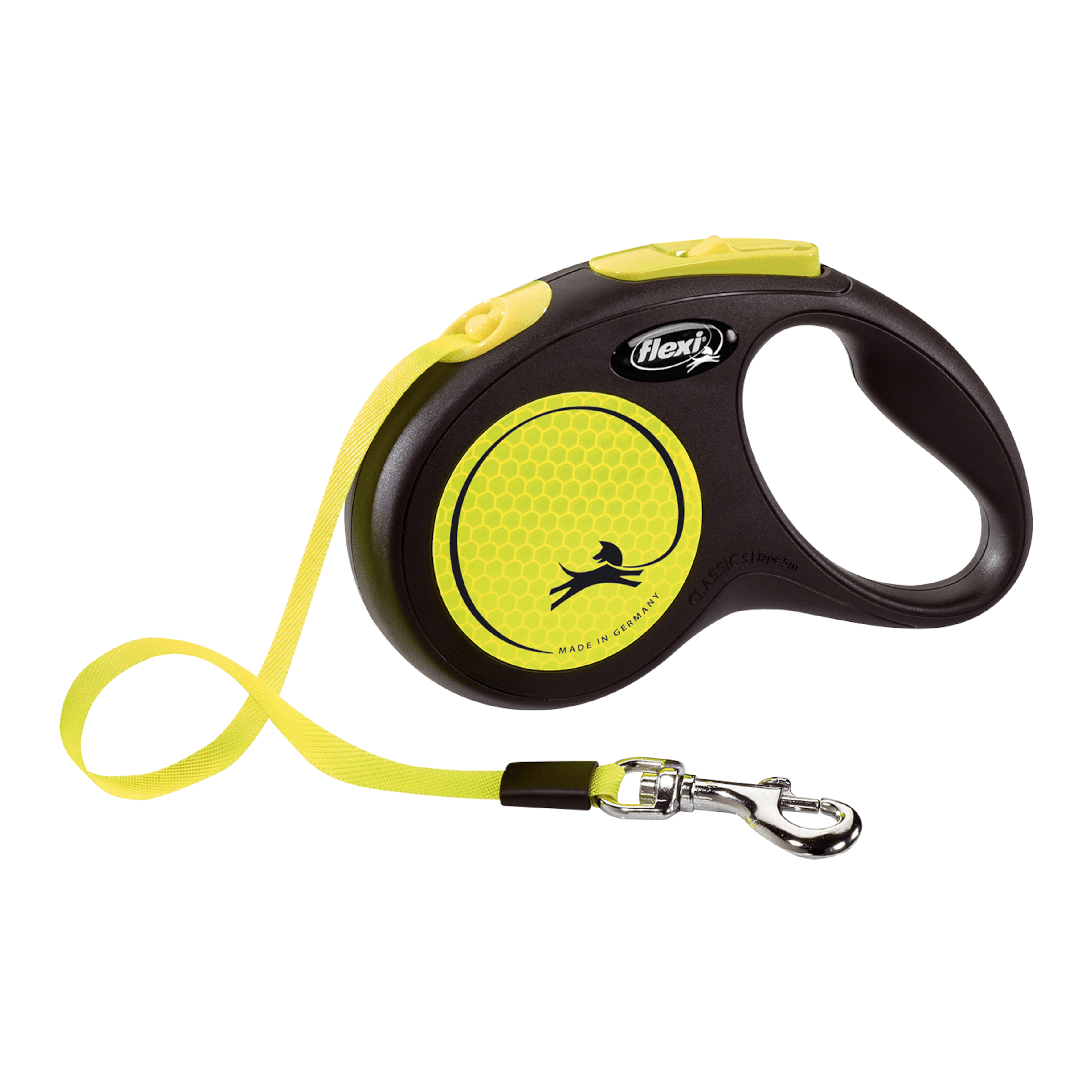 Flexi Retractable Leash New Neon Tape – Fluo Yellow (5 m) - FOR TAILS & WINGS