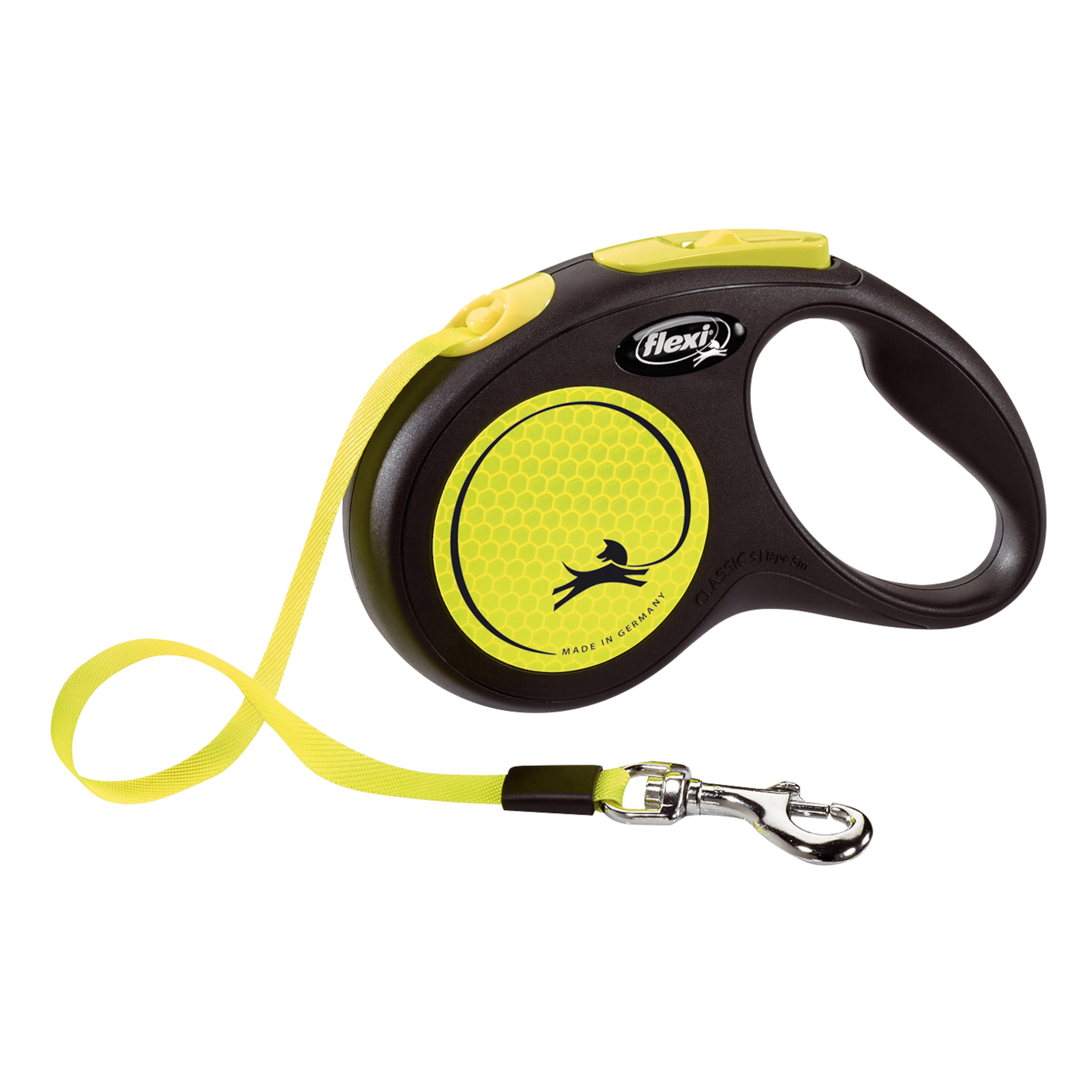 Flexi Retractable Leash New Neon Tape – Fluo Yellow (5 m) - FOR TAILS & WINGS