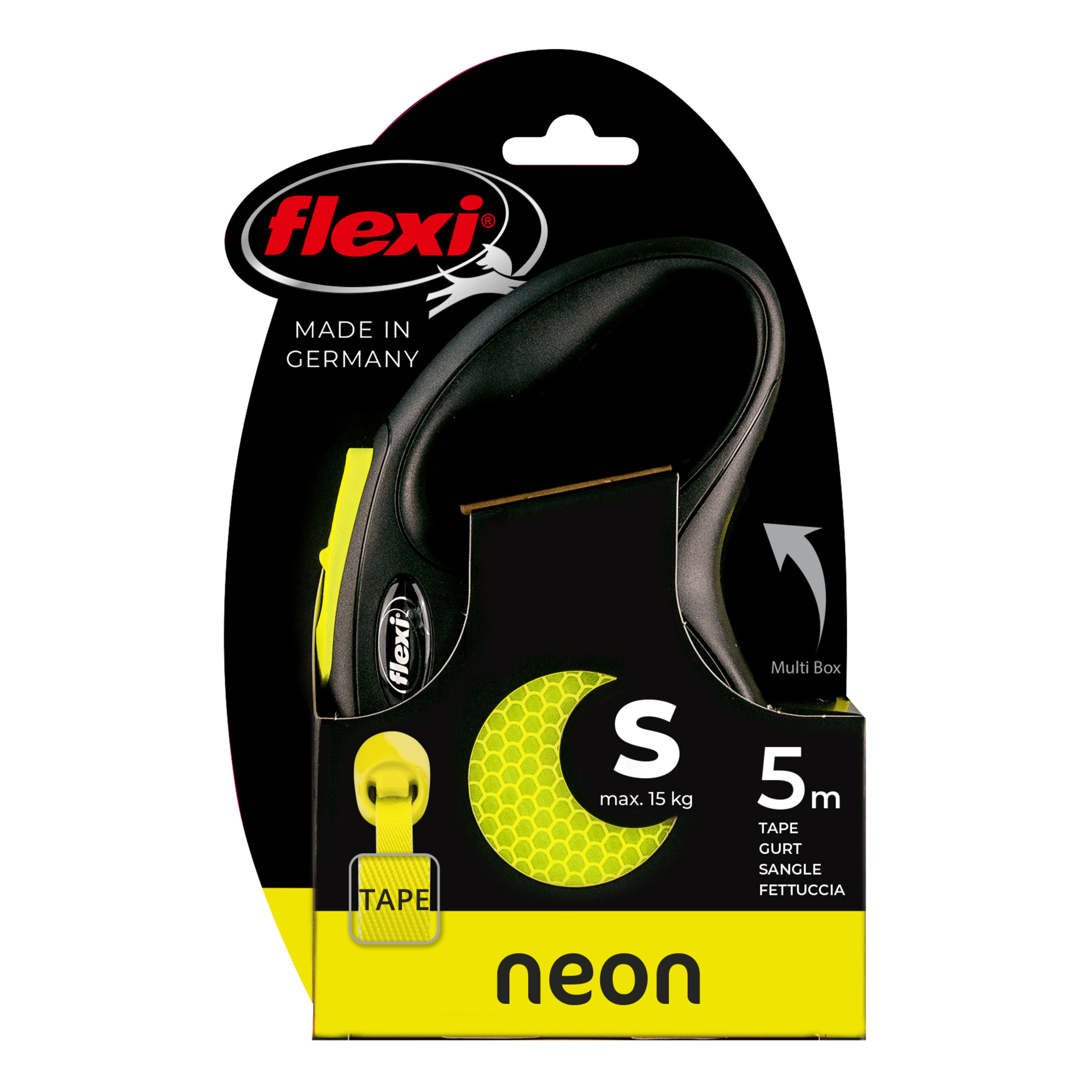 Flexi Retractable Leash New Neon Tape – Fluo Yellow (5 m) - FOR TAILS & WINGS