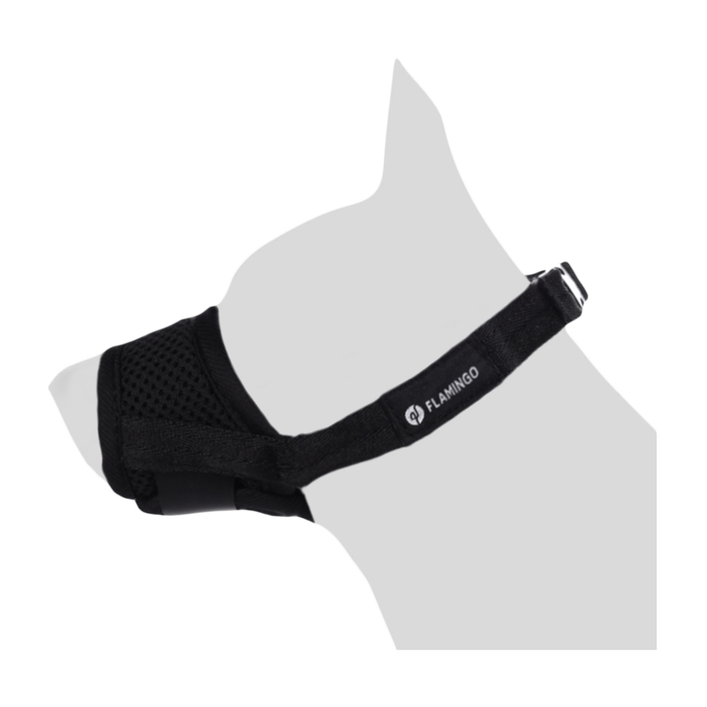 Muzzle Rolo Black – Flamingo Durable Ventilated Dog Muzzle - FOR TAILS & WINGS