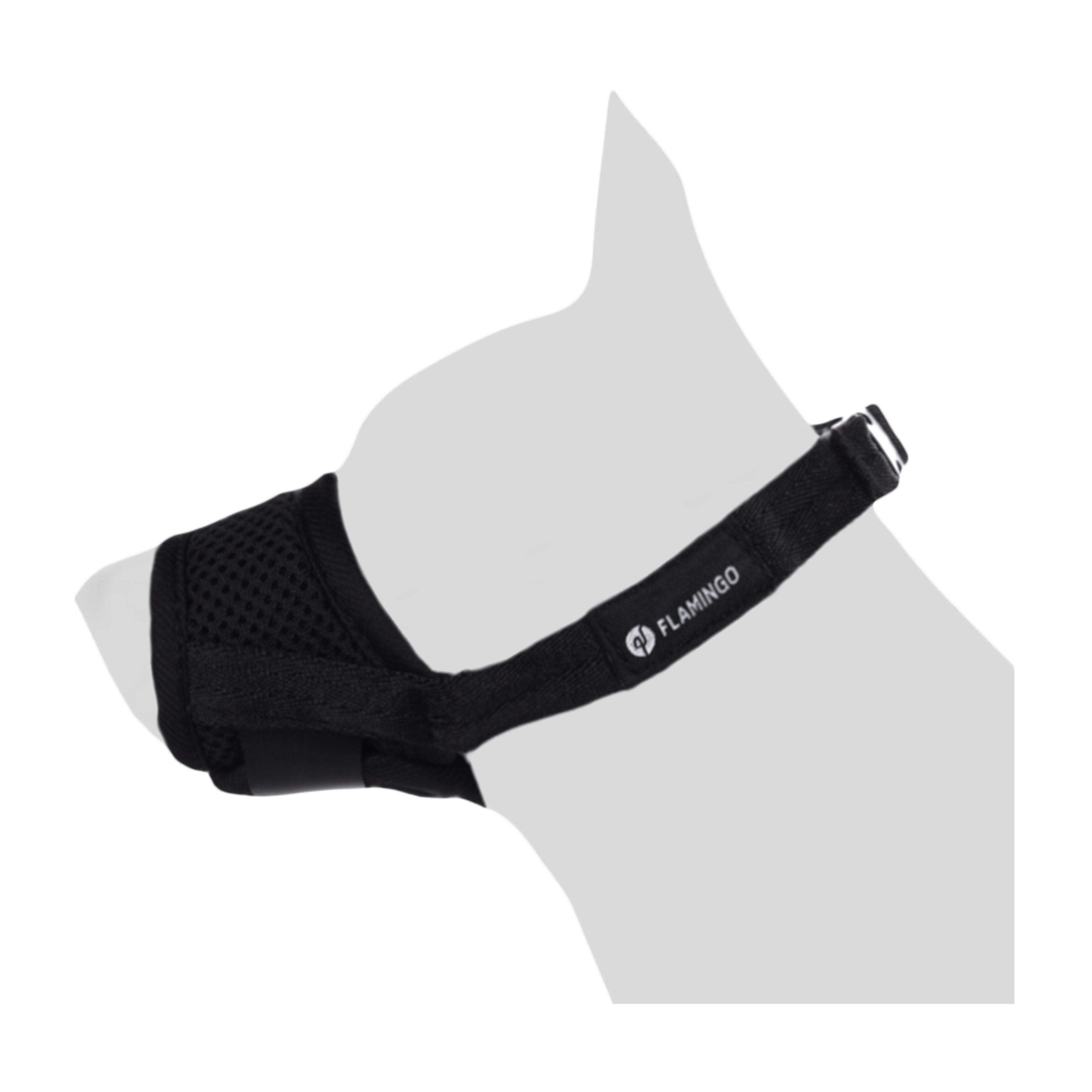 Muzzle Rolo Black – Flamingo Durable Ventilated Dog Muzzle - FOR TAILS & WINGS