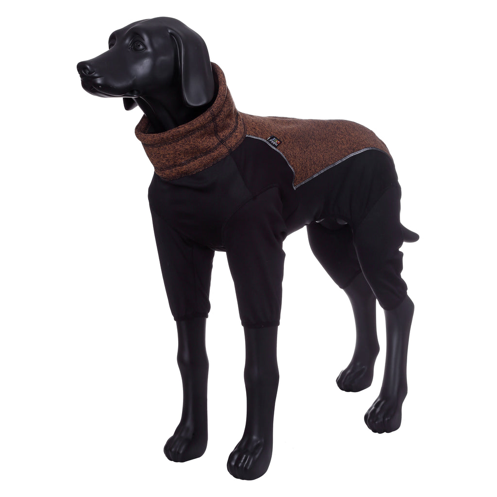 Rukka Pets Subrima technical knit fleece dog overall in Dark Brown – product angle 1