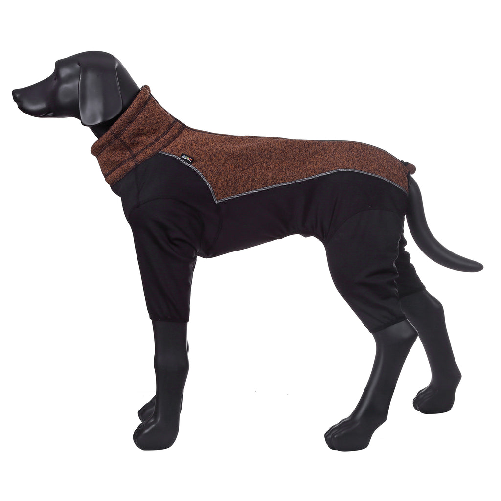 Rukka Pets Subrima technical knit fleece dog overall in Dark Brown – product angle 2