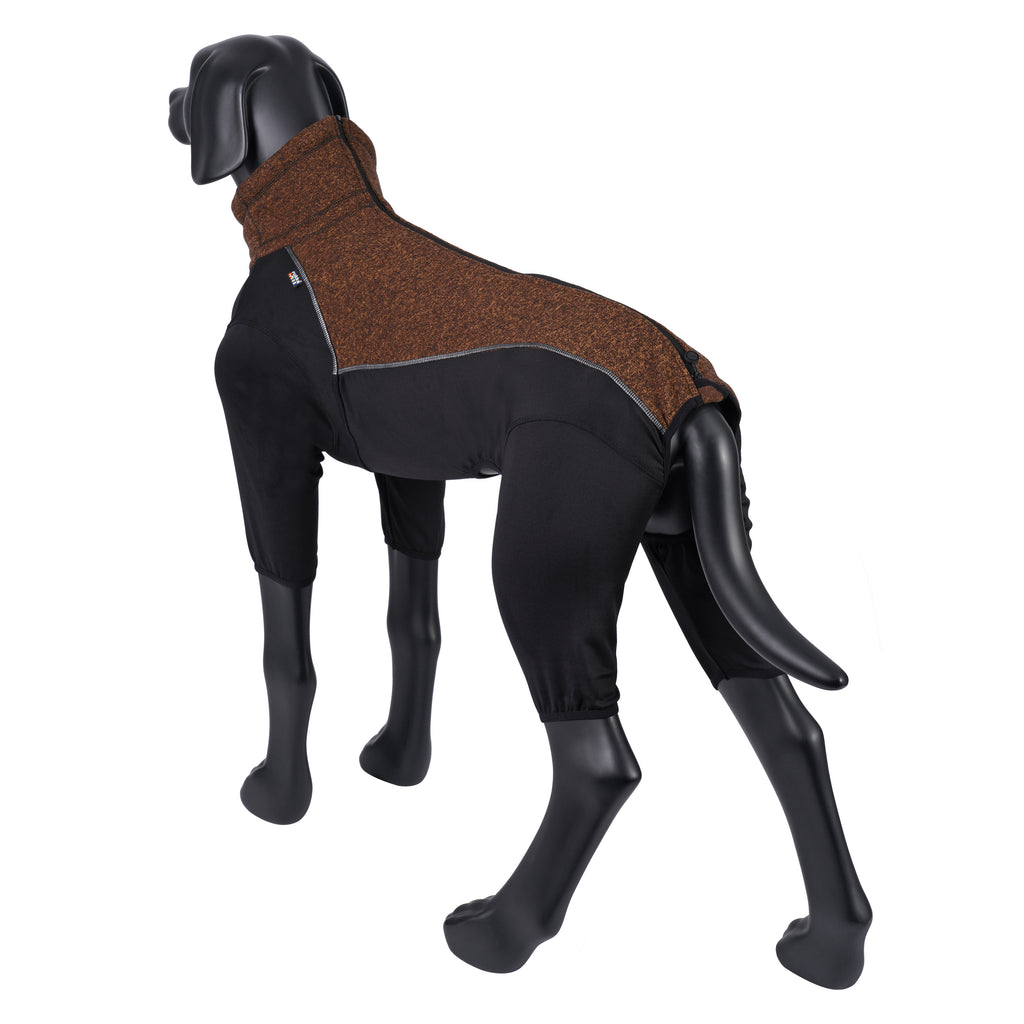Rukka Pets Subrima technical knit fleece dog overall in Dark Brown – product angle 3