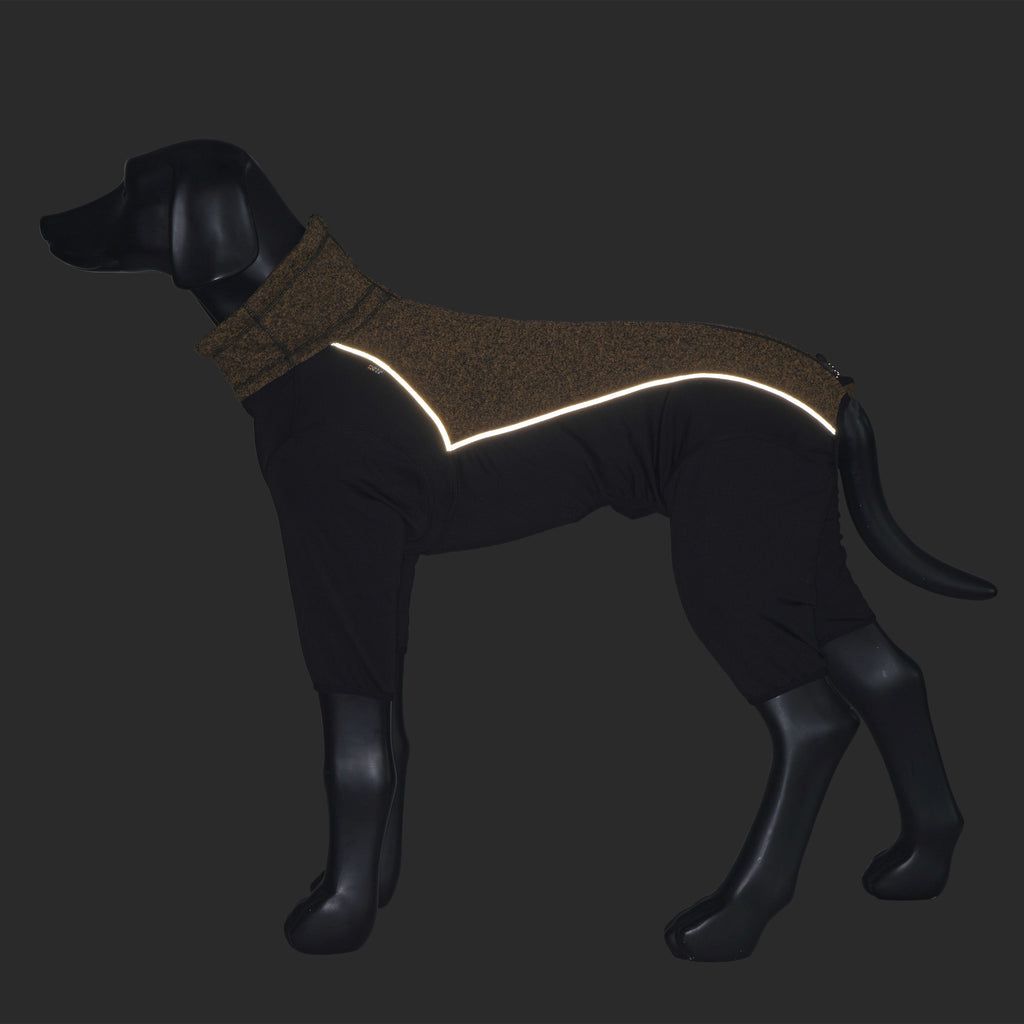 Rukka Pets Subrima technical knit fleece dog overall in Dark Brown – product angle 4