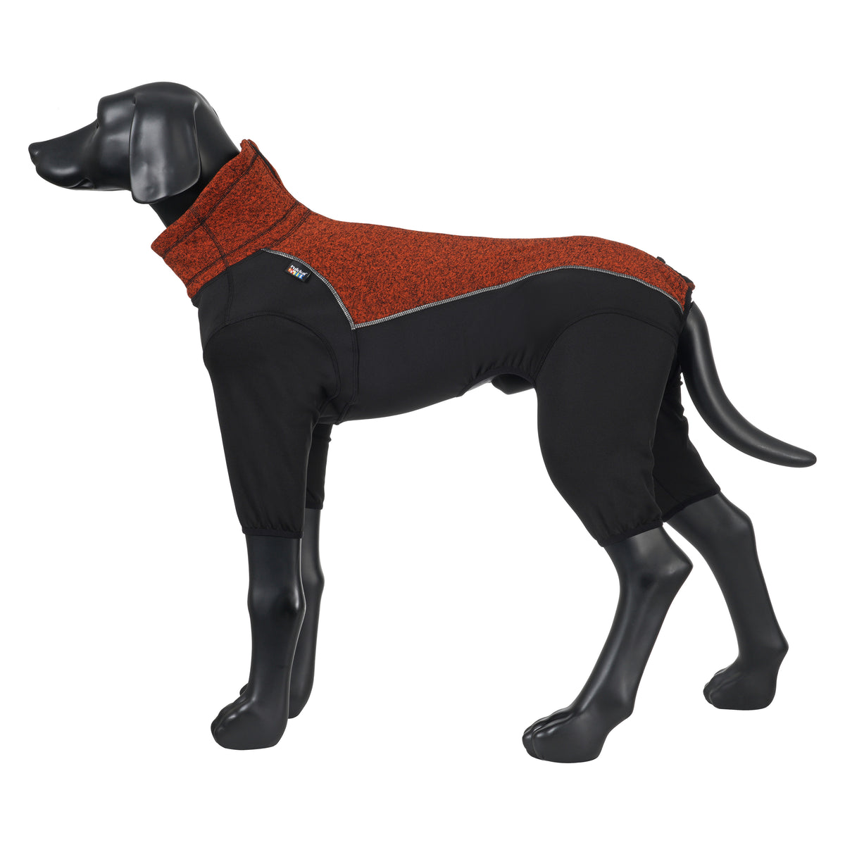 Rukka Pets Subrima technical knit fleece dog overall in Rust – product angle 2