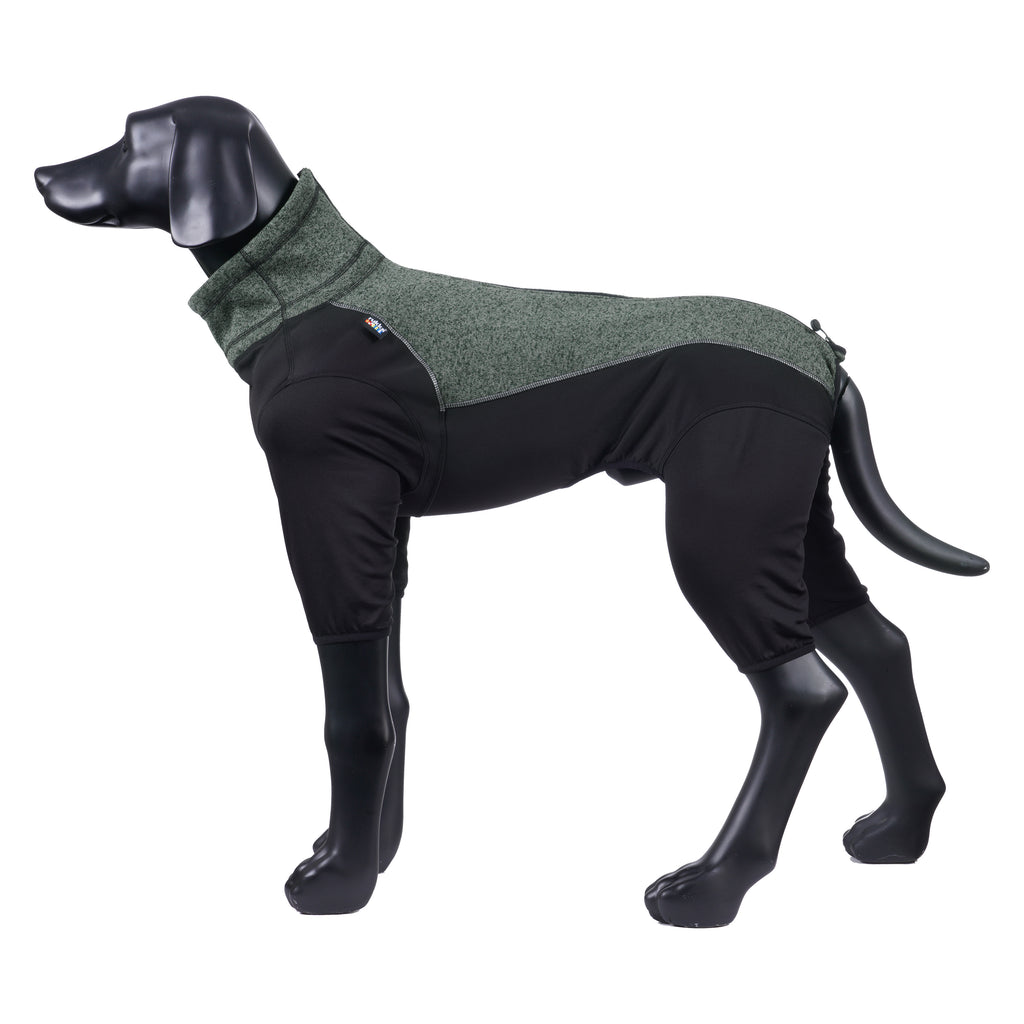 Rukka Pets Subrima technical knit fleece dog overall in Forest – product angle 2