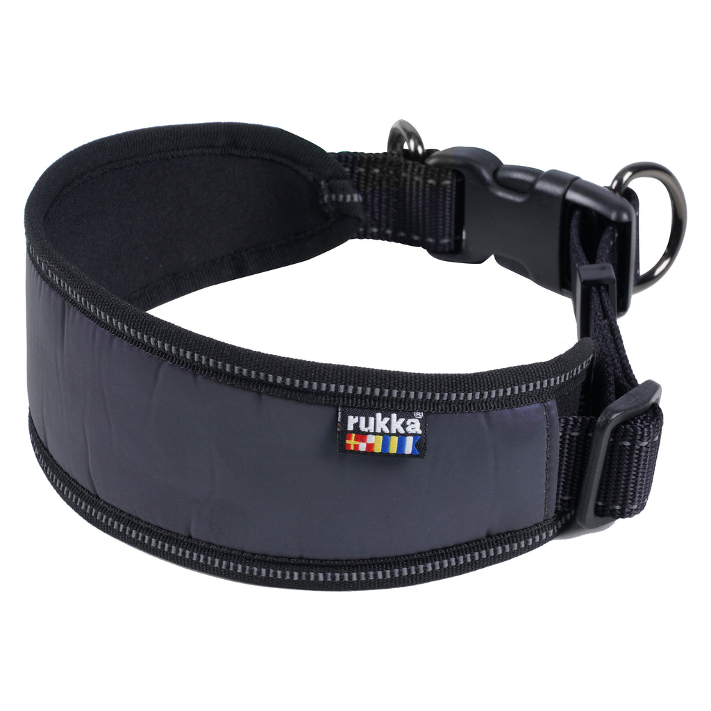 Rukka Pets Luminous Soft Collar – Reflective Neoprene Padded Dog Collar - FOR TAILS & WINGS