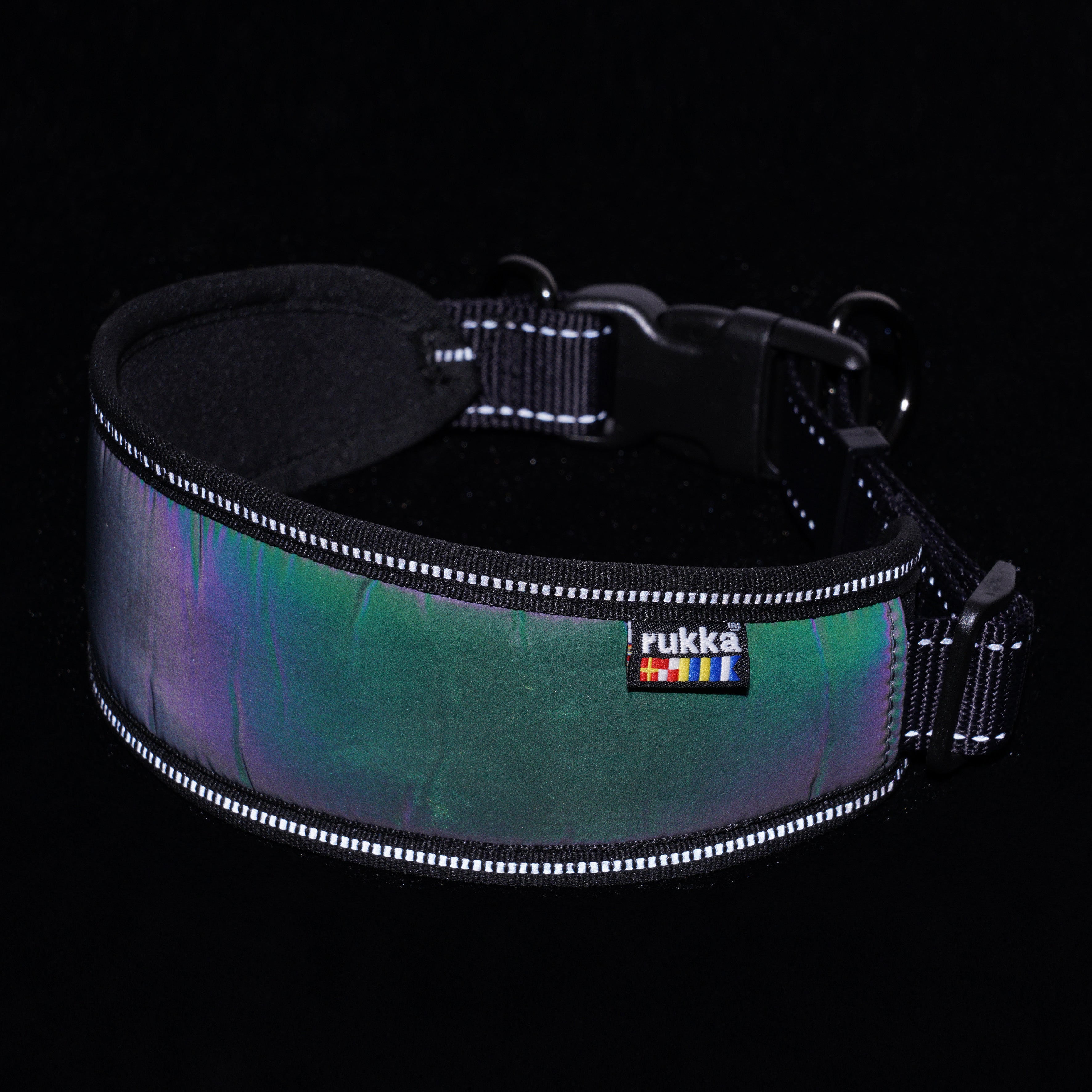 Rukka Pets Luminous Soft Collar – Reflective Neoprene Padded Dog Collar - FOR TAILS & WINGS