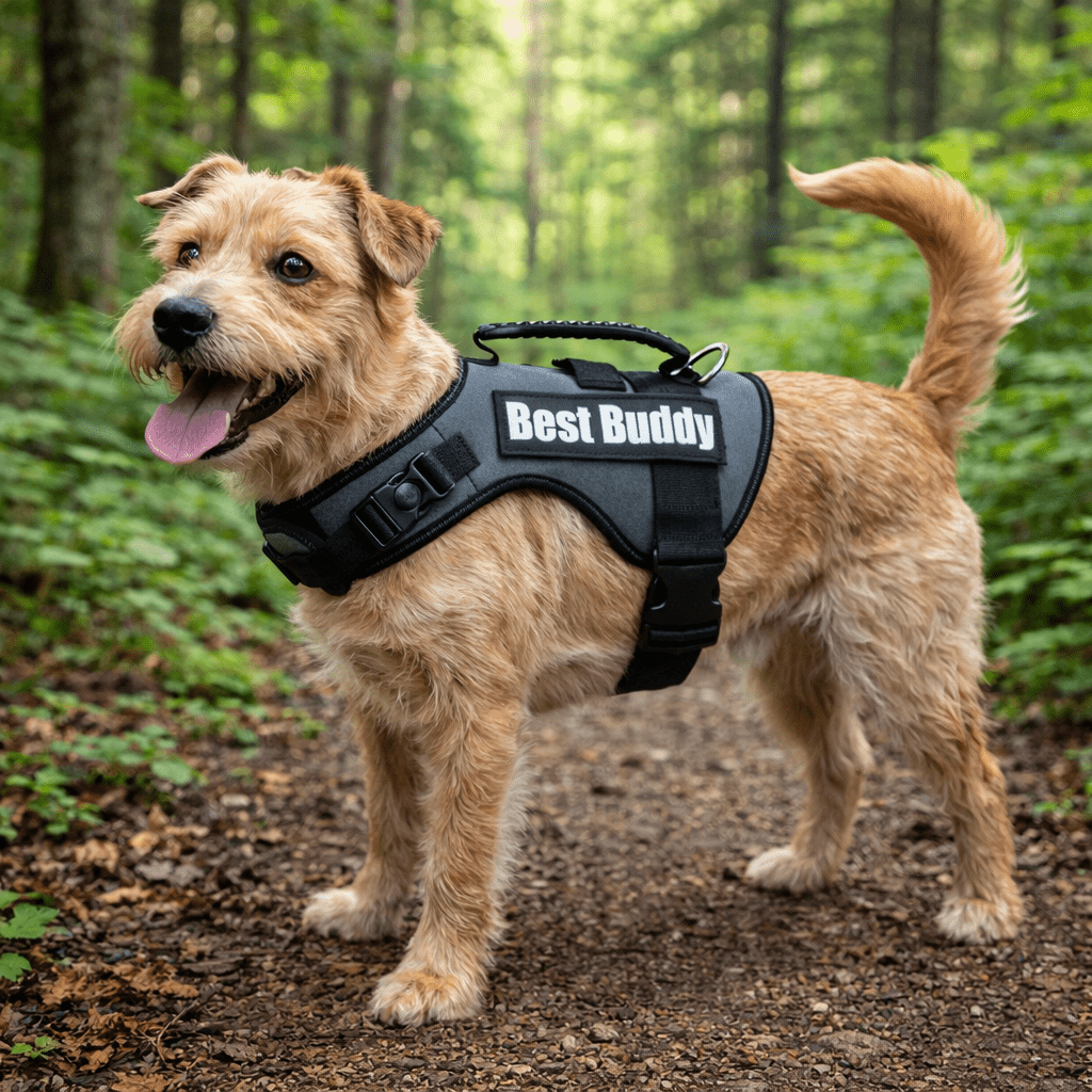 Flamingo Uranus säädettävä koiranvaljas – musta - For Tails And Wings