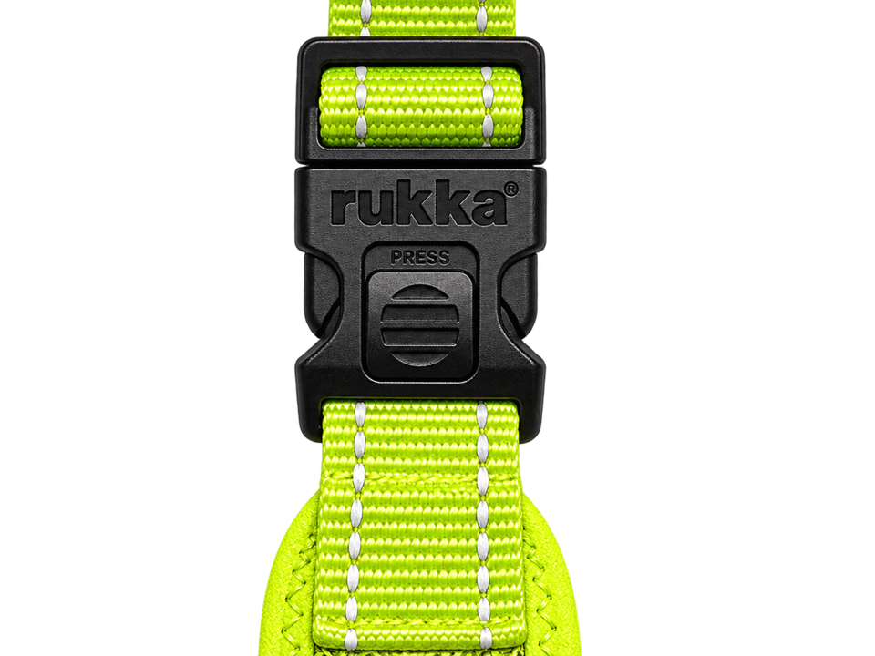 Rukka Pets Comfort Air Neon Yellow -valjaiden turvalukollinen solki