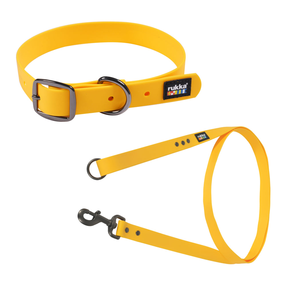 Rukka Pets Collar & Leash Set — Yellow - FOR TAILS & WINGS